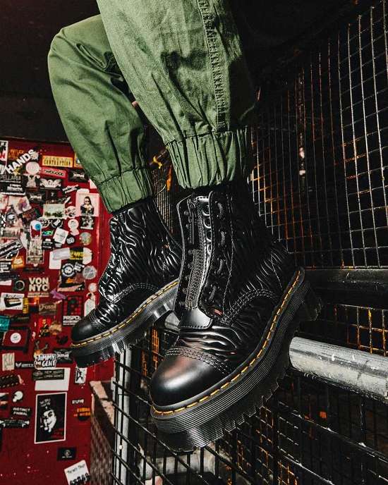Botines Dr. Martens Sinclair Zebra Emboss Smooth Mujer Negros MX-85609